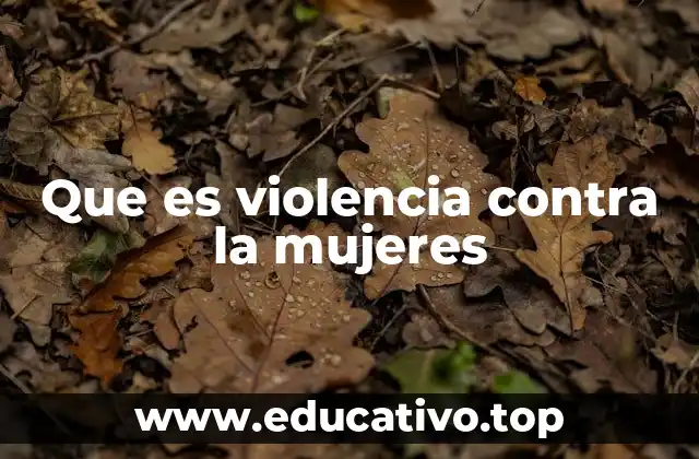Que es violencia contra la mujeres