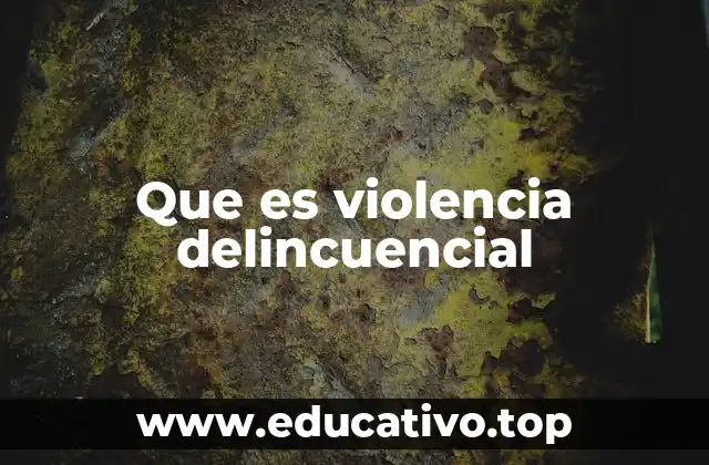Que es violencia delincuencial