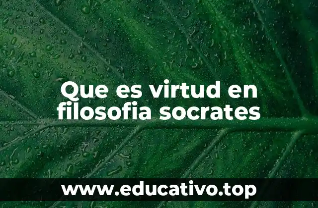 Que es virtud en filosofia socrates