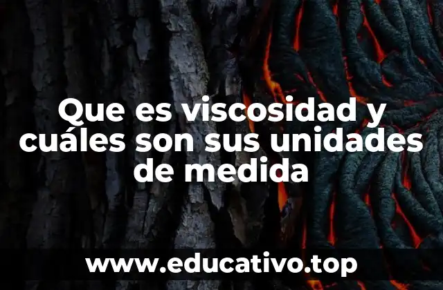 Que es viscosidad y cuáles son sus unidades de medida