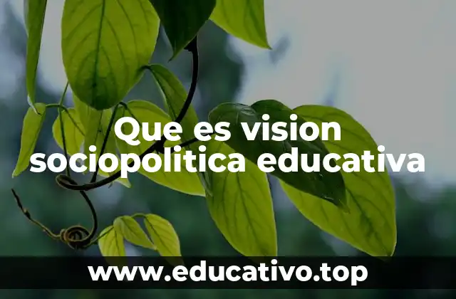 Que es vision sociopolitica educativa