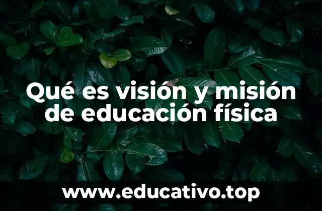 Qué es visión y misión de educación física