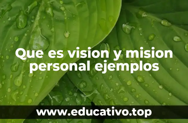Que es vision y mision personal ejemplos