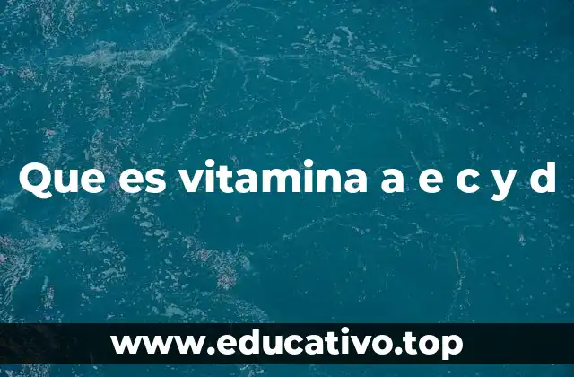 Que es vitamina a e c y d