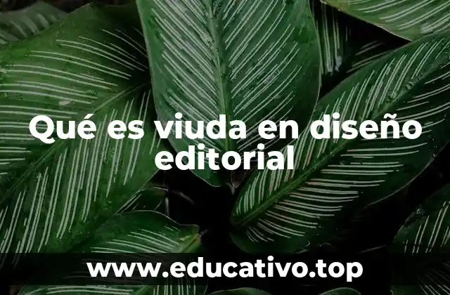 Qué es viuda en diseño editorial