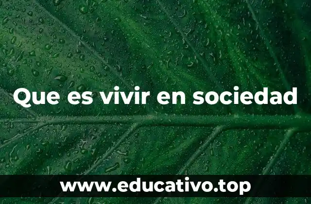 Que es vivir en sociedad