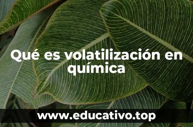 Qué es volatilización en química