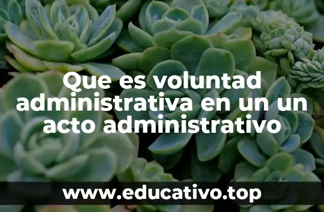 Que es voluntad administrativa en un un acto administrativo
