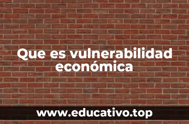 Que es vulnerabilidad económica