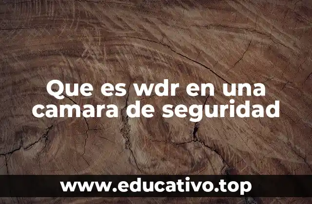 Que es wdr en una camara de seguridad