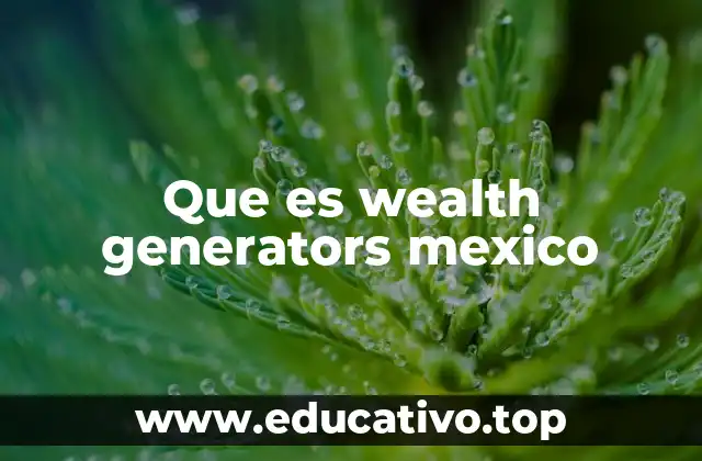 Que es wealth generators mexico