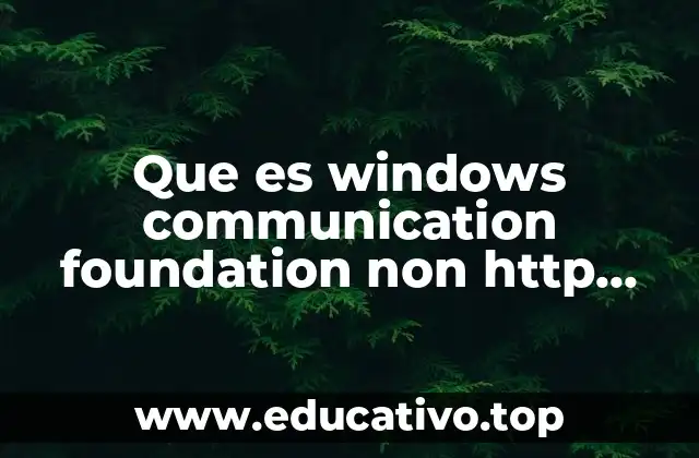 Que es windows communication foundation non http activation