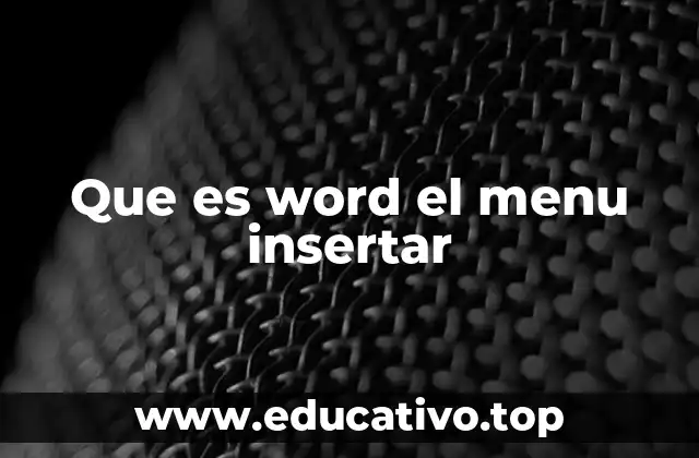Que es word el menu insertar
