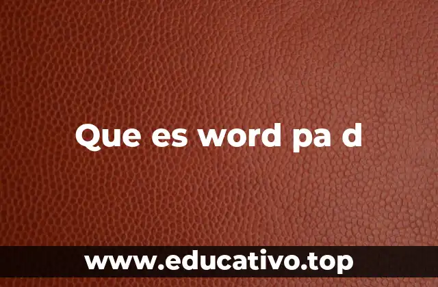 Que es word pa d