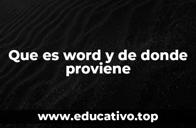 Que es word y de donde proviene