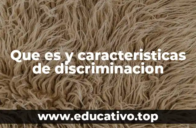 Que es y caracteristicas de discriminacion