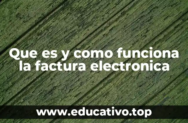Que es y como funciona la factura electronica