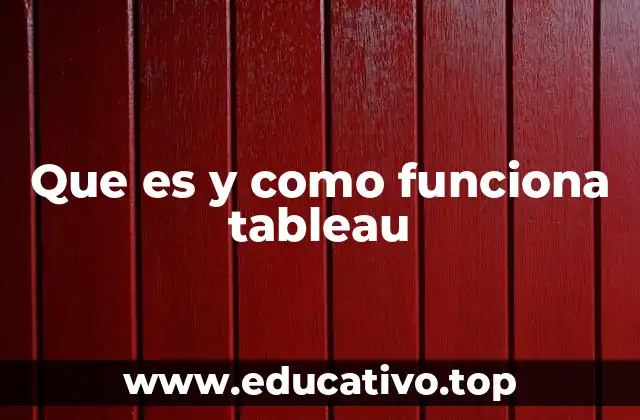 Que es y como funciona tableau