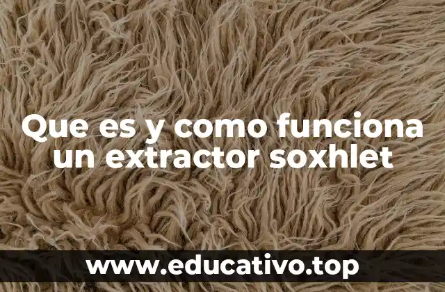 Que es y como funciona un extractor soxhlet