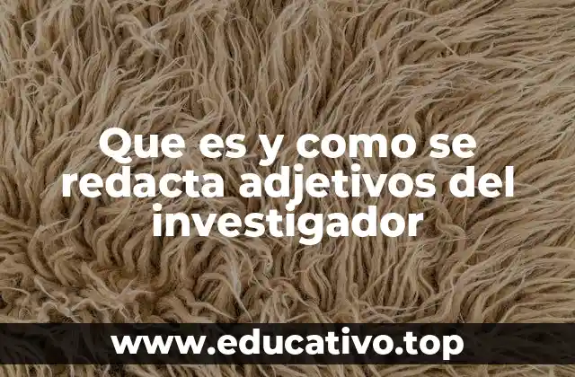 Que es y como se redacta adjetivos del investigador