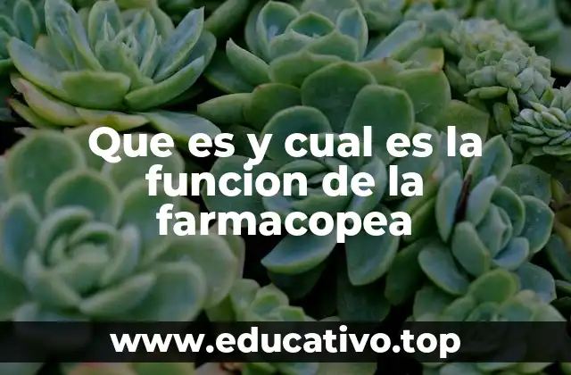 Que es y cual es la funcion de la farmacopea