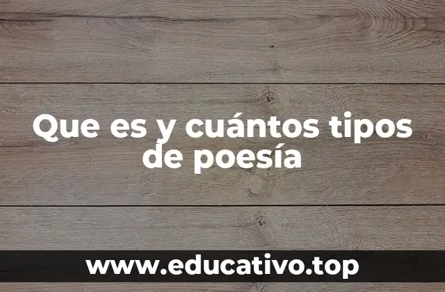 Que es y cuántos tipos de poesía