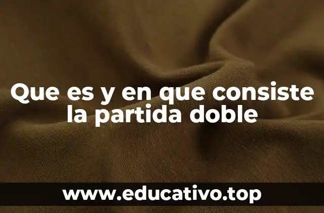 Que es y en que consiste la partida doble