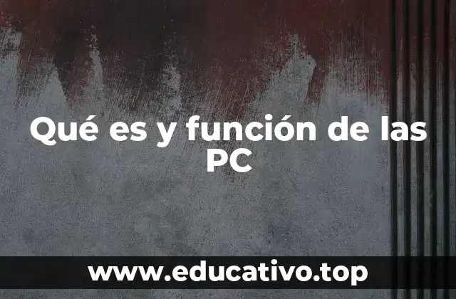 Qué es y función de las PC