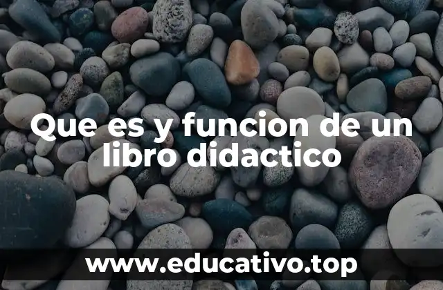 Que es y funcion de un libro didactico