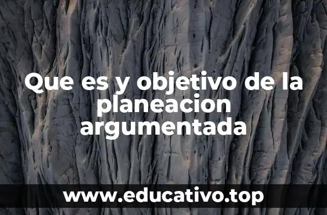 Que es y objetivo de la planeacion argumentada