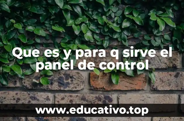 Que es y para q sirve el panel de control