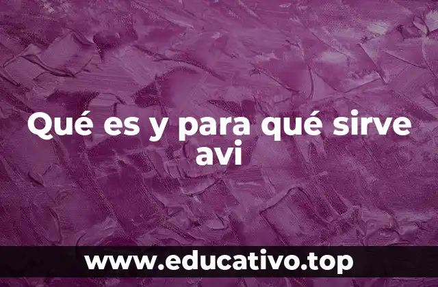 Qué es y para qué sirve avi