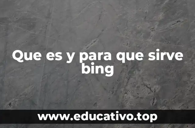 Que es y para que sirve bing