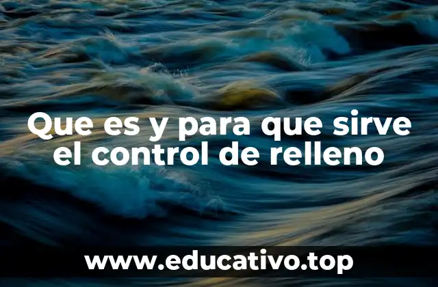 Que es y para que sirve el control de relleno