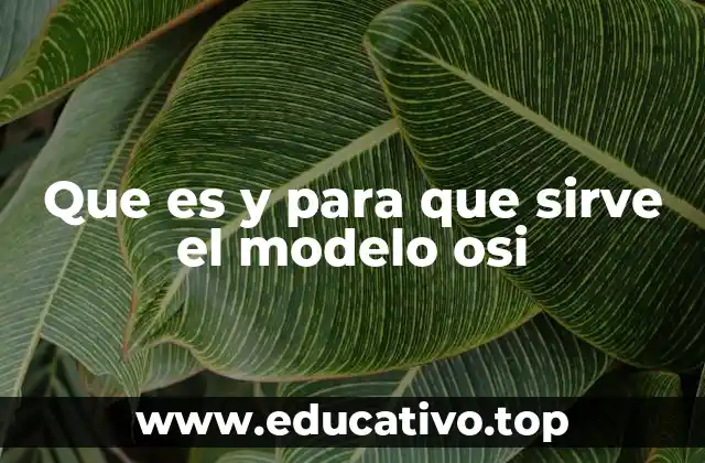 Que es y para que sirve el modelo osi