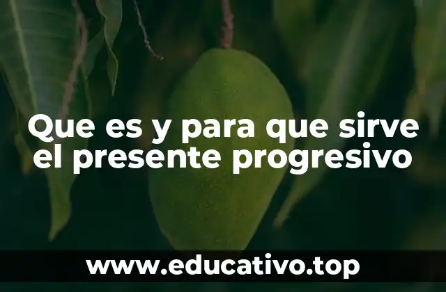 Que es y para que sirve el presente progresivo