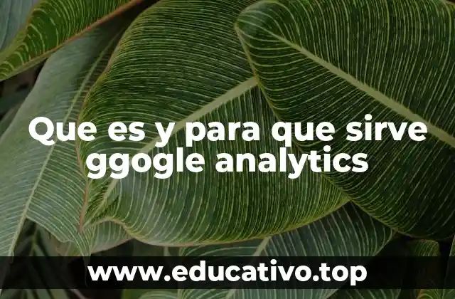 Que es y para que sirve ggogle analytics