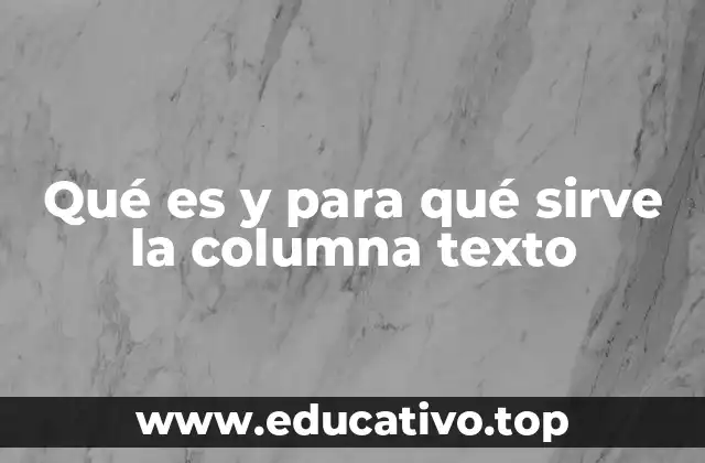 Qué es y para qué sirve la columna texto
