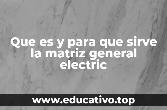 Que es y para que sirve la matriz general electric