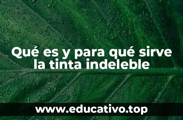 Qué es y para qué sirve la tinta indeleble