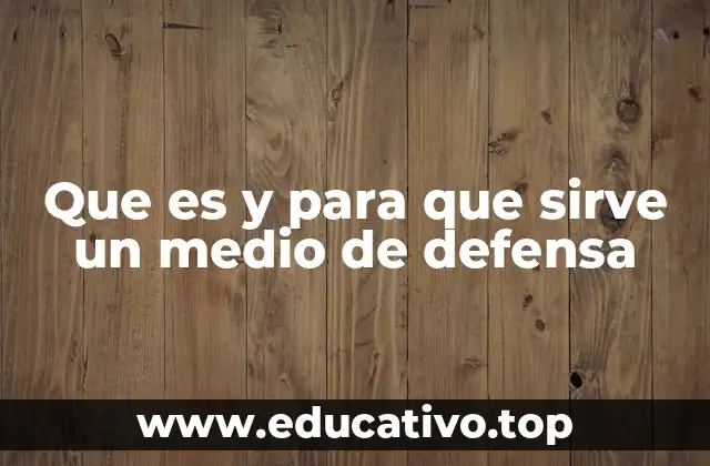 Que es y para que sirve un medio de defensa