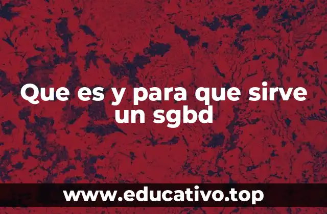 Que es y para que sirve un sgbd