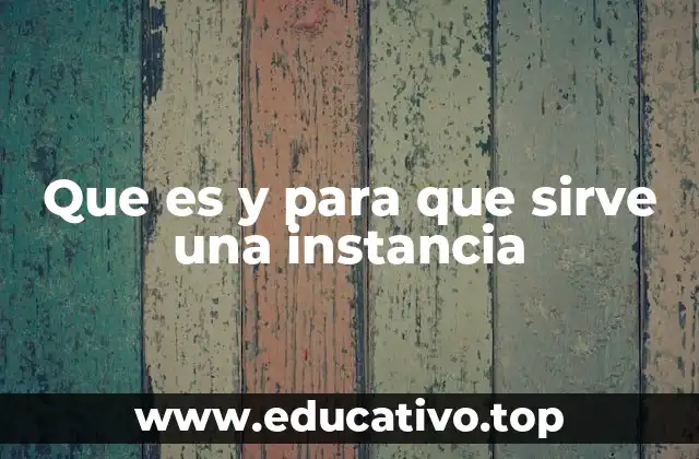 Que es y para que sirve una instancia