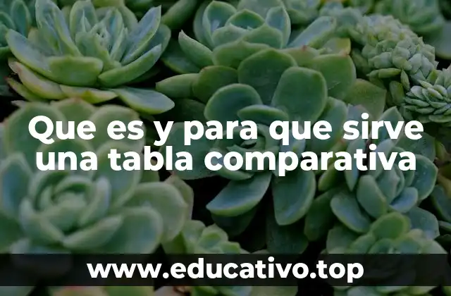 Que es y para que sirve una tabla comparativa