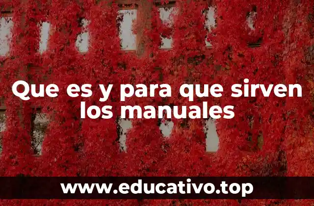 Que es y para que sirven los manuales