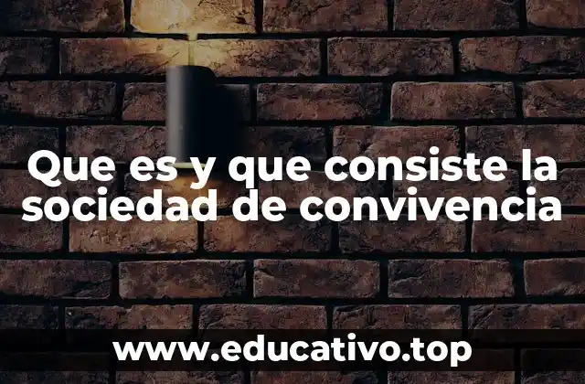 Que es y que consiste la sociedad de convivencia