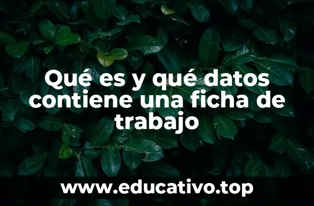 Qué es y qué datos contiene una ficha de trabajo