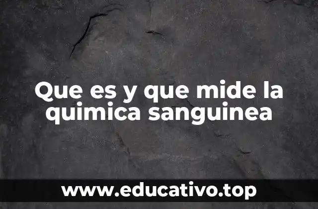 Que es y que mide la quimica sanguinea
