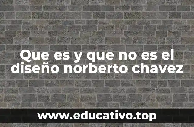 Que es y que no es el diseño norberto chavez