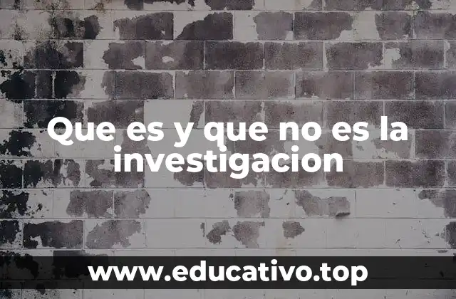 Que es y que no es la investigacion